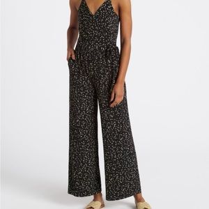 Stitch Fix Kaileigh Rochelle Jumpsuit Black Print Petit Small